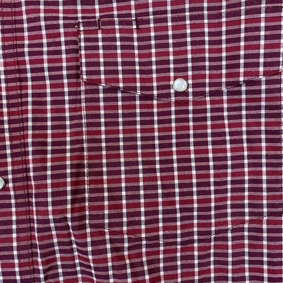 Wrangler Mens Shirts Large Lot of 2 Long Sleeve Button Up Patterned Business Red - Picture 10 of 16